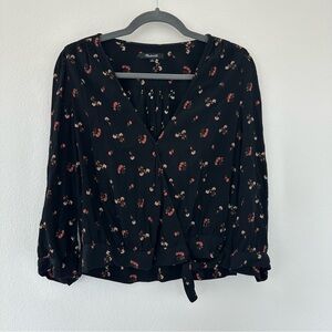 Floral Black Blouse